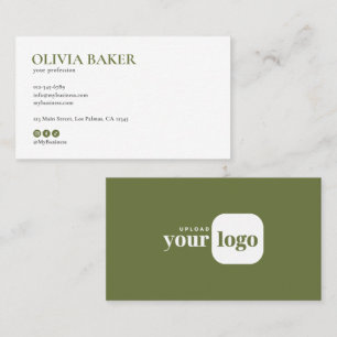 Carte De Visite Logo Minimaliste Moderne & Icônes pour les Médias 