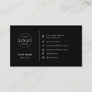 Carte De Visite Logo Minimaliste Moderne Icônes Réseaux Sociaux No