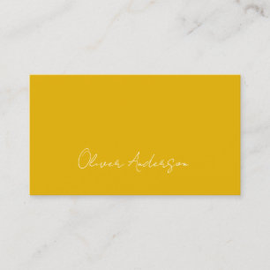 Carte De Visite Logo minimaliste moderne jaune moutarde blanc