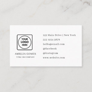 Carte De Visite Logo minimaliste moderne   Médias sociaux personna