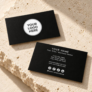 Carte De Visite Logo Minimaliste Moderne Professionnel Noir