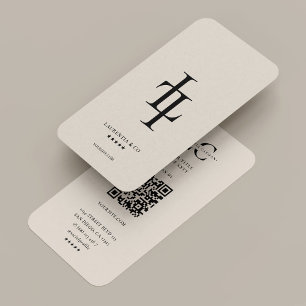 Carte De Visite Logo minimaliste professionnel L Monogramme Sable