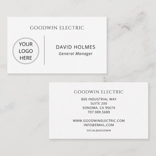 Carte De Visite Logo minimaliste simple (Devant / Derrière)