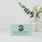 Carte De Visite Logo Minimaliste Tropical Arbre à Palmes (Debout devant)