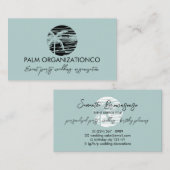 Carte De Visite Logo Minimaliste Tropical Arbre à Palmes (Devant / Derrière)