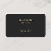 Carte De Visite Logo minimum Black Faux Gold Professionnel (Dos)