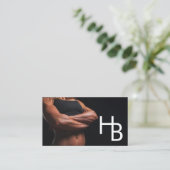 Carte De Visite Logo minimum et photo Fitness Trainer Standard (Debout devant)