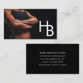 Carte De Visite Logo minimum et photo Fitness Trainer Standard (Devant / Derrière)