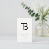 Carte De Visite Logo minimum photo noir et blanc (Debout devant)