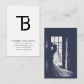 Carte De Visite Logo minimum photo noir et blanc (Devant / Derrière)