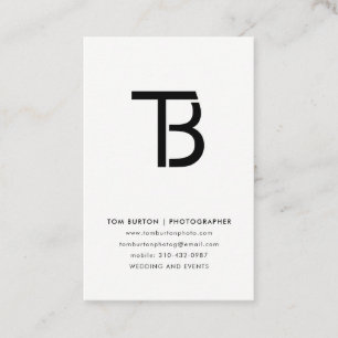 Carte De Visite Logo minimum photo noir et blanc