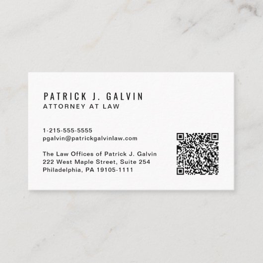 Carte De Visite Logo minimum QR Code Professionnel (Devant)