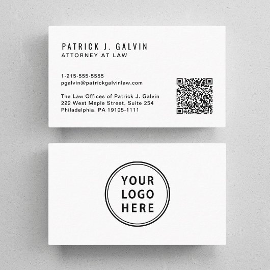 Carte De Visite Logo minimum QR Code Professionnel
