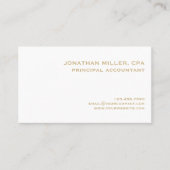 Carte De Visite Logo minimum simple en or blanc (Devant)