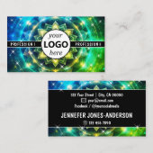 Carte De Visite Logo Modèle Chakra Fleur de la vie Galaxy Éperche (Devant / Derrière)