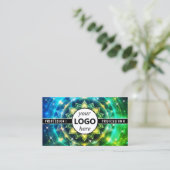 Carte De Visite Logo Modèle Chakra Fleur de la vie Galaxy Éperche (Debout devant)