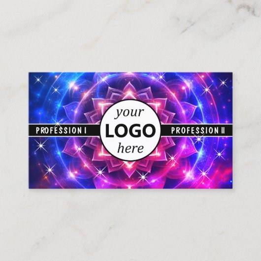 Carte De Visite Logo Modèle Chakra Fleur de la vie Galaxy Éperche (Devant)