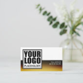 Carte De Visite Logo Modèle Chrome doré (Debout devant)