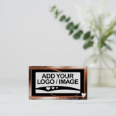 Carte De Visite Logo Modèle Cool élégant Cadre en cuivre mignon Co (Debout devant)