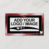 Carte De Visite Logo Modèle Cool élégant Red Frame Coeur mignon (Devant)