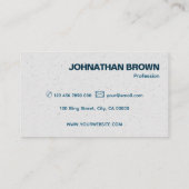 Carte De Visite Logo Modèle Élégant Classic Simple Blue Grey (Dos)