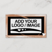 Carte De Visite Logo Modèle élégant Cool Peach Frame Cute Heart (Devant)