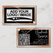 Carte De Visite Logo Modèle élégant Cool Peach Frame Cute Heart (Devant / Derrière)