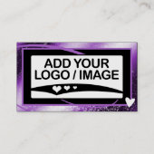Carte De Visite Logo Modèle élégant Cool violet  cadre mignon Coeu (Devant)