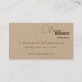 Carte De Visite Logo Modèle Élégant Moderne Classique Simple Brown (Dos)
