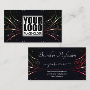 Carte De Visite Logo Modèle Extravagant Colorful Luxe Flourdissant