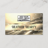 Carte De Visite Logo Modèle Luxe Chic Deluxe Liquid Light Gold (Devant)