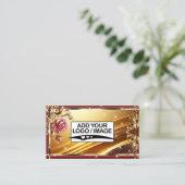 Carte De Visite Logo Modèle Luxe Chic Or Rose Flower (Debout devant)