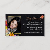 Carte De Visite Logo Modèle photo Elegant Fleur sauvage papier Kra (Dos)