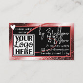 Carte De Visite Logo Modèle photo élégant Red Frame Heart Luxe (Dos)