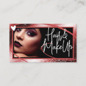 Carte De Visite Logo Modèle photo élégant Red Frame Heart Luxe (Devant)