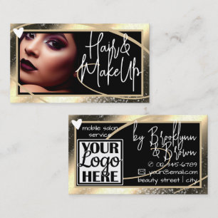 Carte De Visite Logo Modèle photo Gold Frame Heart Luxe