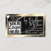 Carte De Visite Logo Modèle photo Gold Frame Heart Luxe (Dos)