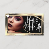 Carte De Visite Logo Modèle photo Gold Frame Heart Luxe (Devant)