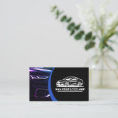 Carte De Visite Logo Modèle Purple Car Service Auto Détail (Debout devant)