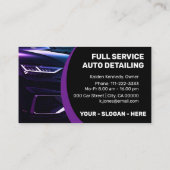 Carte De Visite Logo Modèle Purple Car Service Auto Détail (Dos)