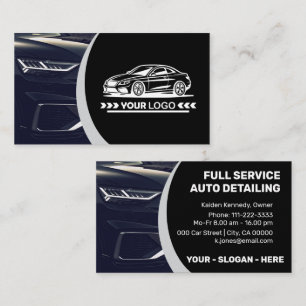 Carte De Visite Logo Modèle Silver Car Service Détail Auto