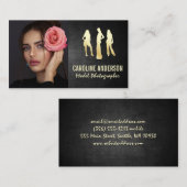 Carte De Visite Logo Modèles | Modèle avec Rose (Devant / Derrière)