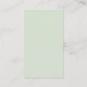 Carte De Visite Logo modern minimalist light sage green vertical (Dos)