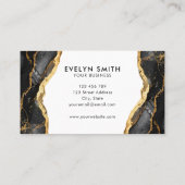 Carte De Visite Logo moderne Black Gold Agate (Dos)