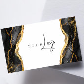 Carte De Visite Logo moderne Black Gold Agate