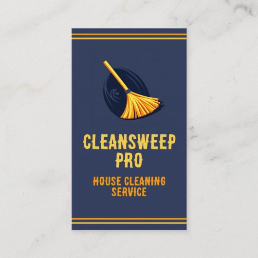 Carte De Visite Logo moderne Blue House Cleaning Services (Devant)