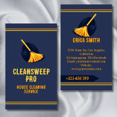 Carte De Visite Logo moderne Blue House Cleaning Services