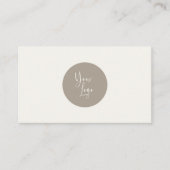 Carte De Visite Logo Moderne Bohème Taupe Code QR Simple Minimalis (Devant)