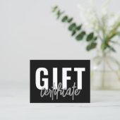 Carte De Visite Logo Moderne Certificat-Cadeau Entreprise Script (Debout devant)
