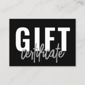 Carte De Visite Logo Moderne Certificat-Cadeau Entreprise Script (Devant)